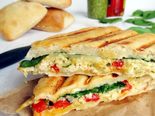 Chicken Pesto Panini Garnish Glaze