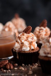 With a super moist cake and silky smooth cream cheese frosting, CARAMEL PECAN CARROT CUPCAKES are more than a dream come true.