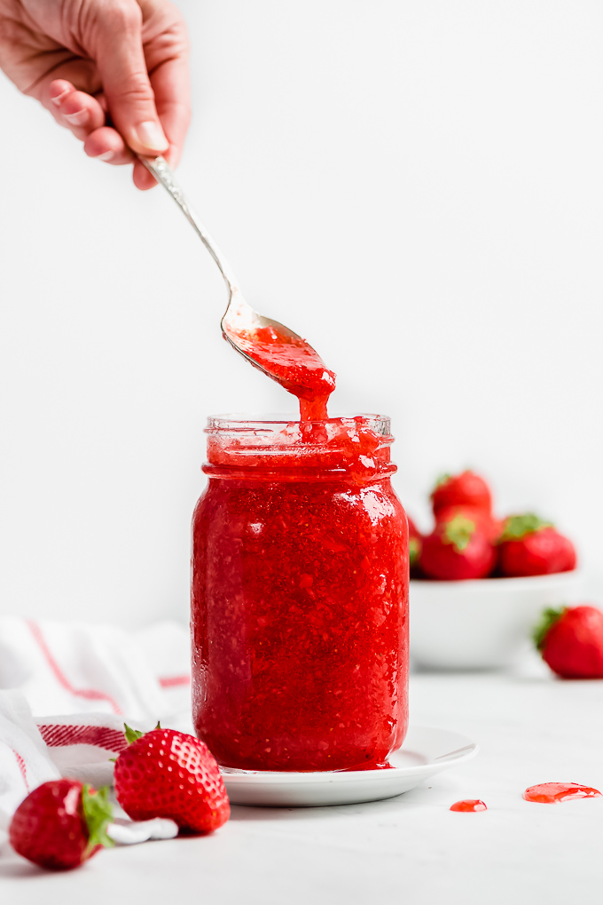 The BEST Strawberry Freezer Jam - Garnish & Glaze