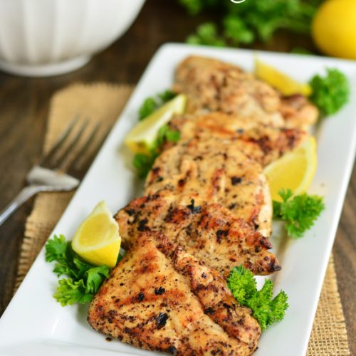 Grilled Lemon Pepper Chicken - Garnish & Glaze