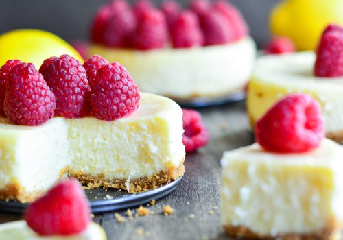 Mini Muffin-Tin Lemon-Raspberry Cheesecake