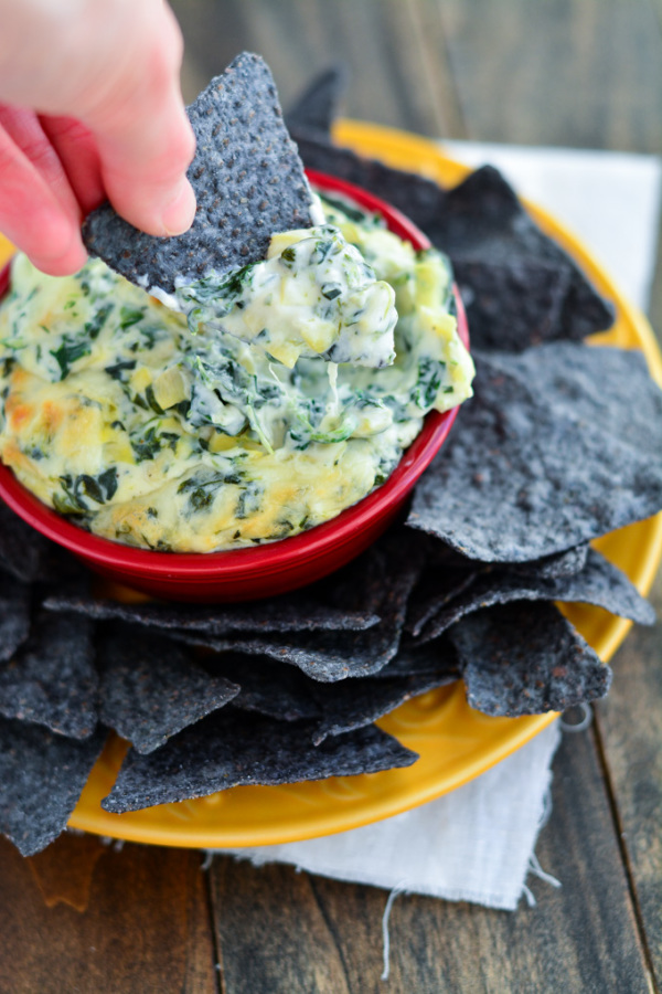 Three Cheese Spinach Artichoke Dip