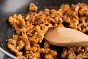 Honey Glazed Walnuts are the perfect sweet and crunchy addition to any salad.