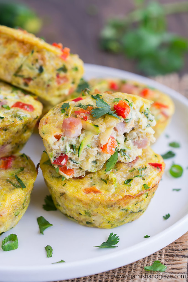 Mini Zucchini Quinoa Frittatas - Garnish & Glaze