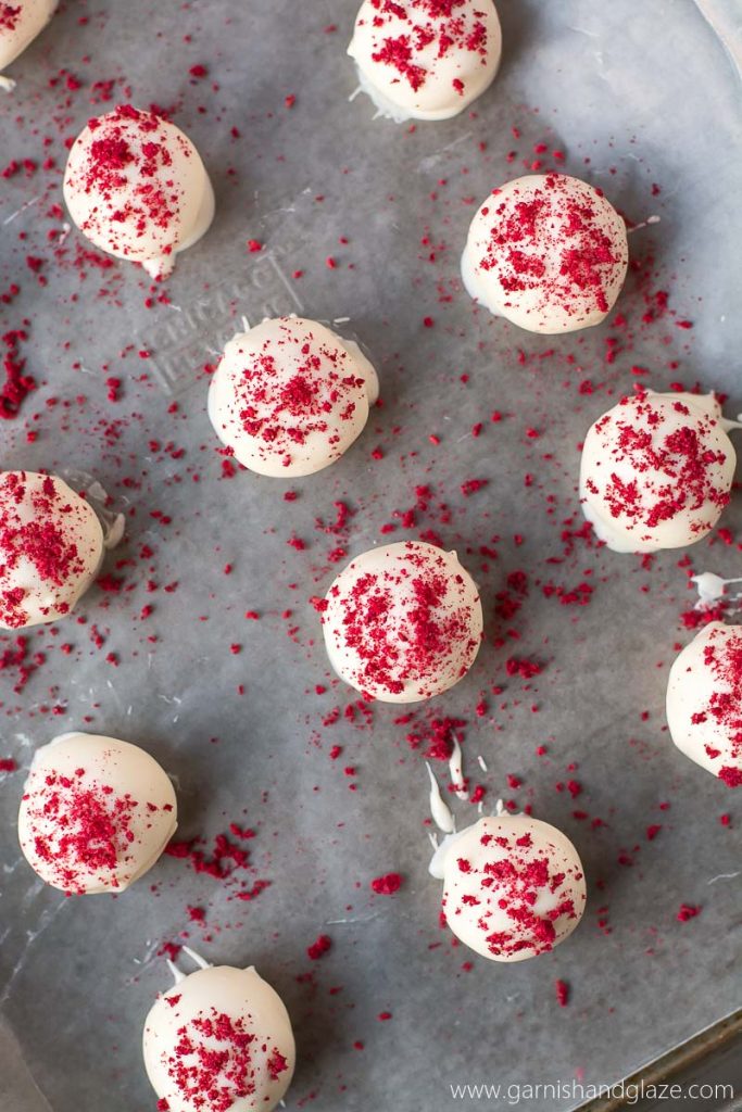 White Chocolate Raspberry Truffles Garnish And Glaze 