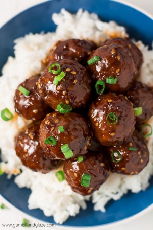 30-Minute Teriyaki Meatballs - Garnish & Glaze