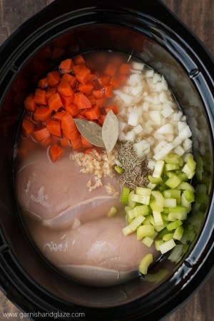 Slow Cooker Creamy Chicken Noodle Soup - Garnish & Glaze