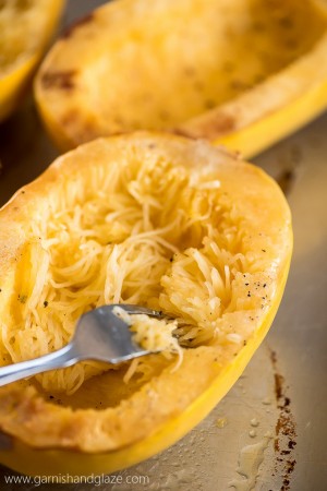 Baked Chicken Parmesan Spaghetti Squash - Garnish & Glaze