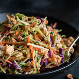 Crunchy Asian Broccoli Slaw - Garnish & Glaze