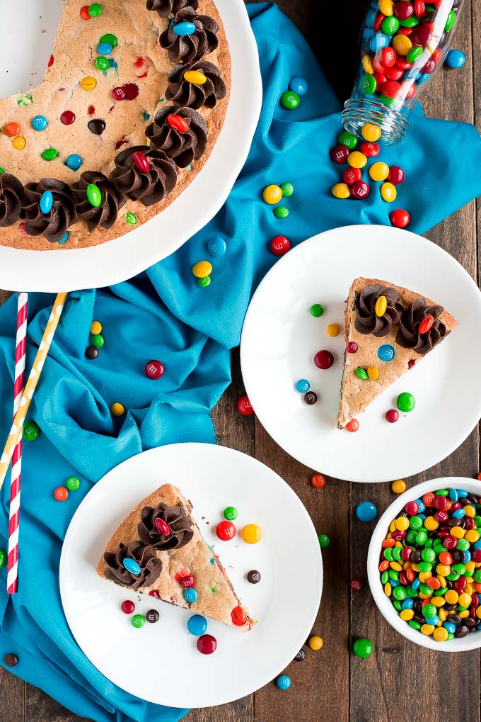 M&M Cookie Cake - Peas and Crayons