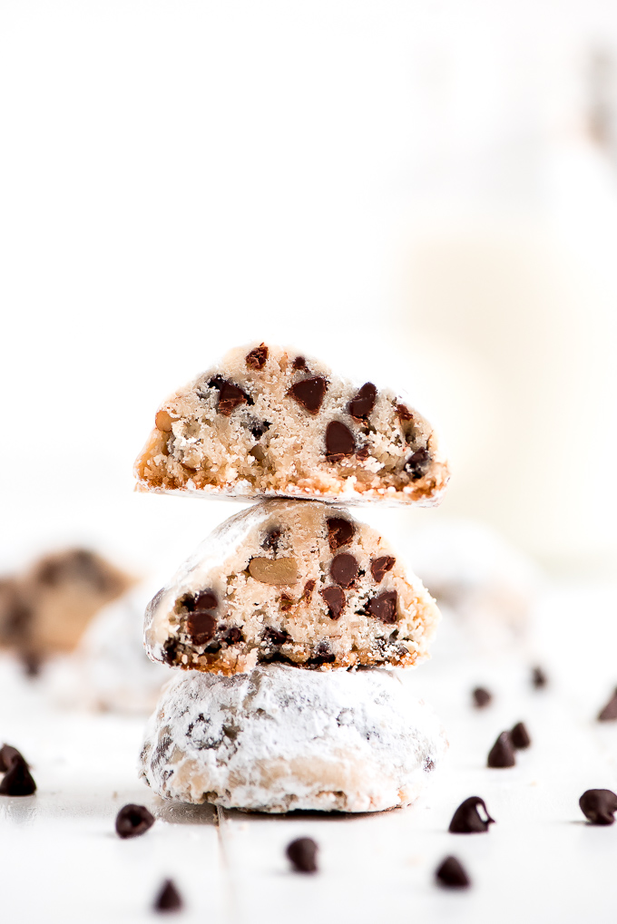 Chocolate Chip Snowball Cookies - Garnish & Glaze