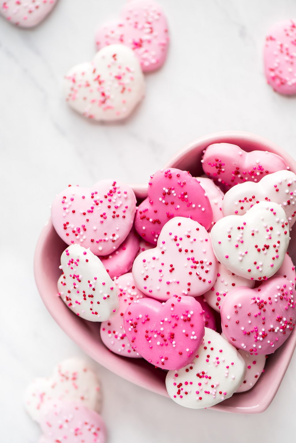 Pink & White Heart Circus Cookies - Garnish & Glaze