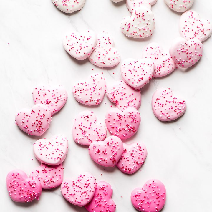 Pink & White Heart Circus Cookies - Garnish & Glaze