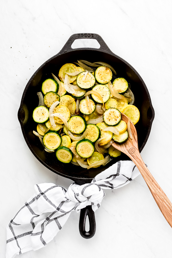 Sauteed Zucchini And Squash Garnish Glaze