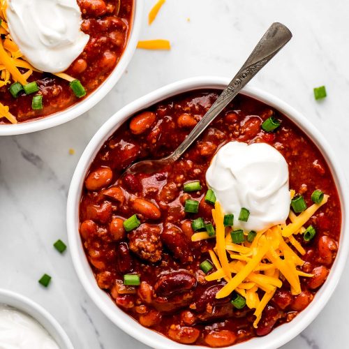 The BEST Instant Pot Chili - Garnish & Glaze