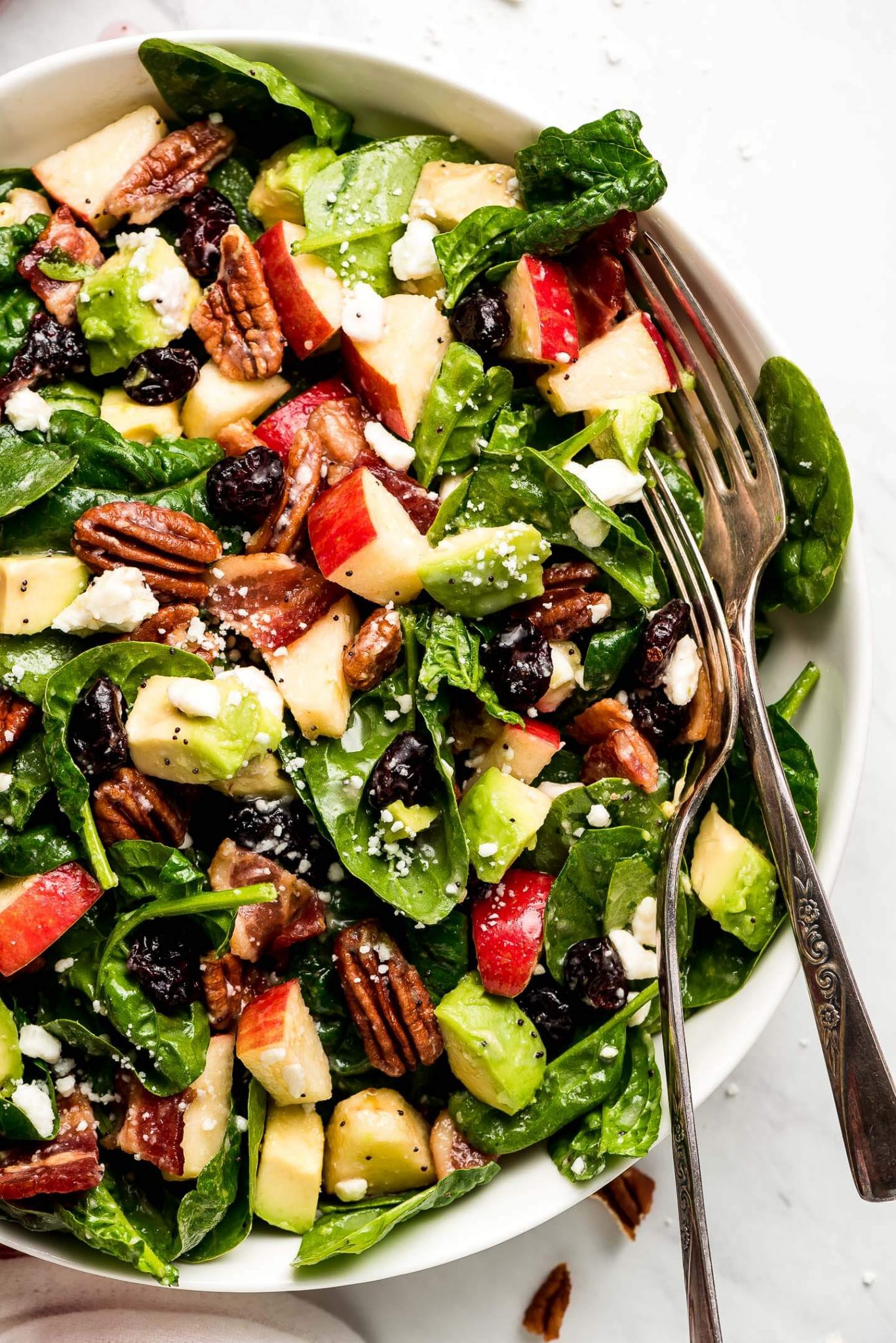 Apple & Bacon Spinach Salad - Garnish & Glaze