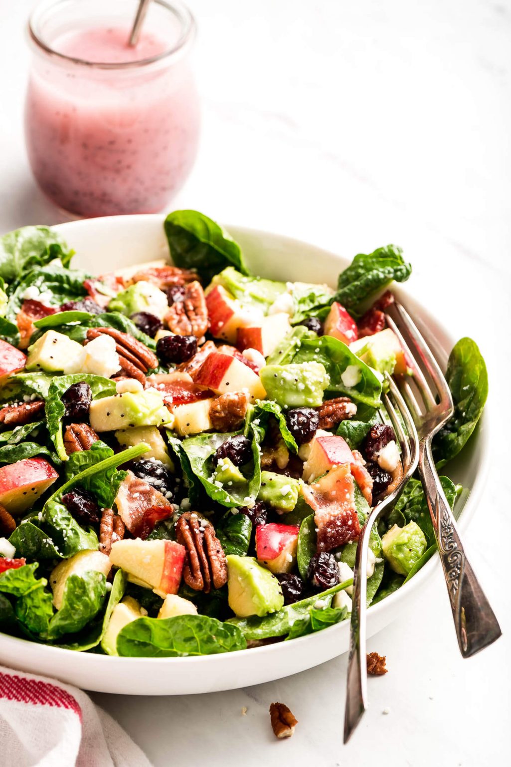 Apple & Bacon Spinach Salad - Garnish & Glaze