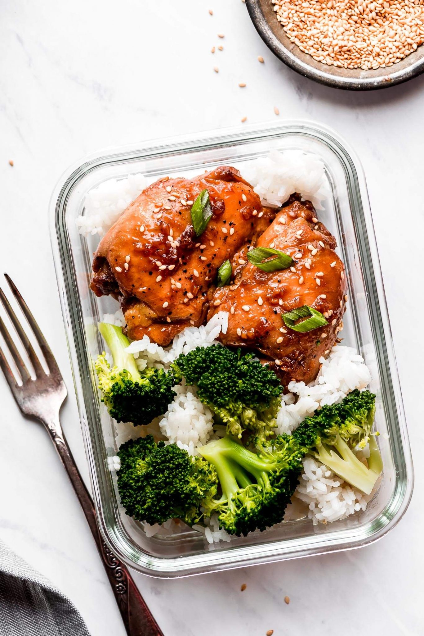 Glazed Teriyaki Chicken Thighs - Garnish & Glaze