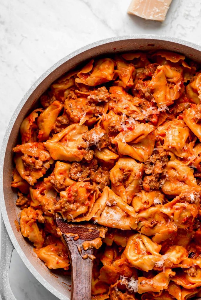 One Pot Tortellini & Sausage - Garnish & Glaze