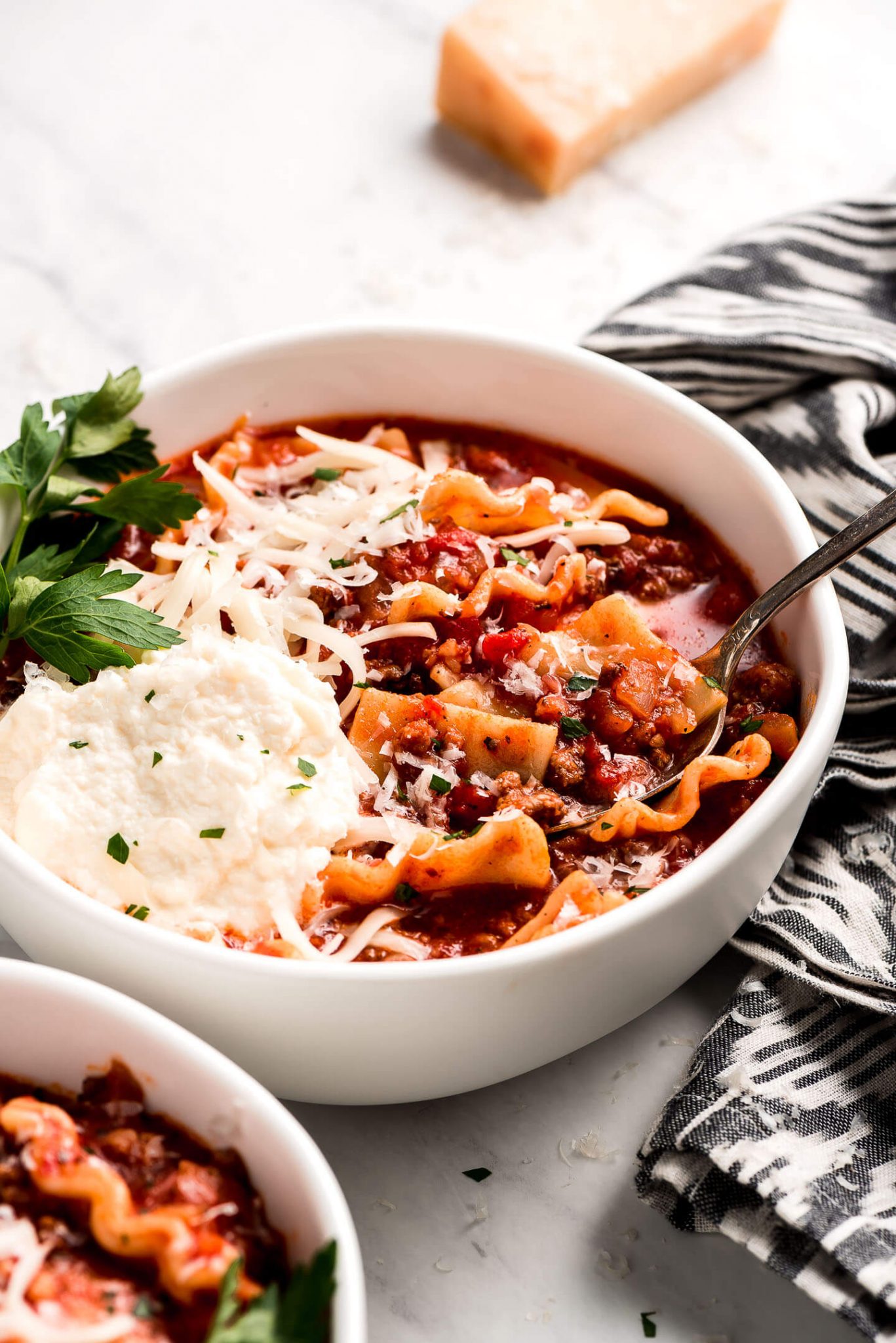 Lasagna Soup - Garnish & Glaze