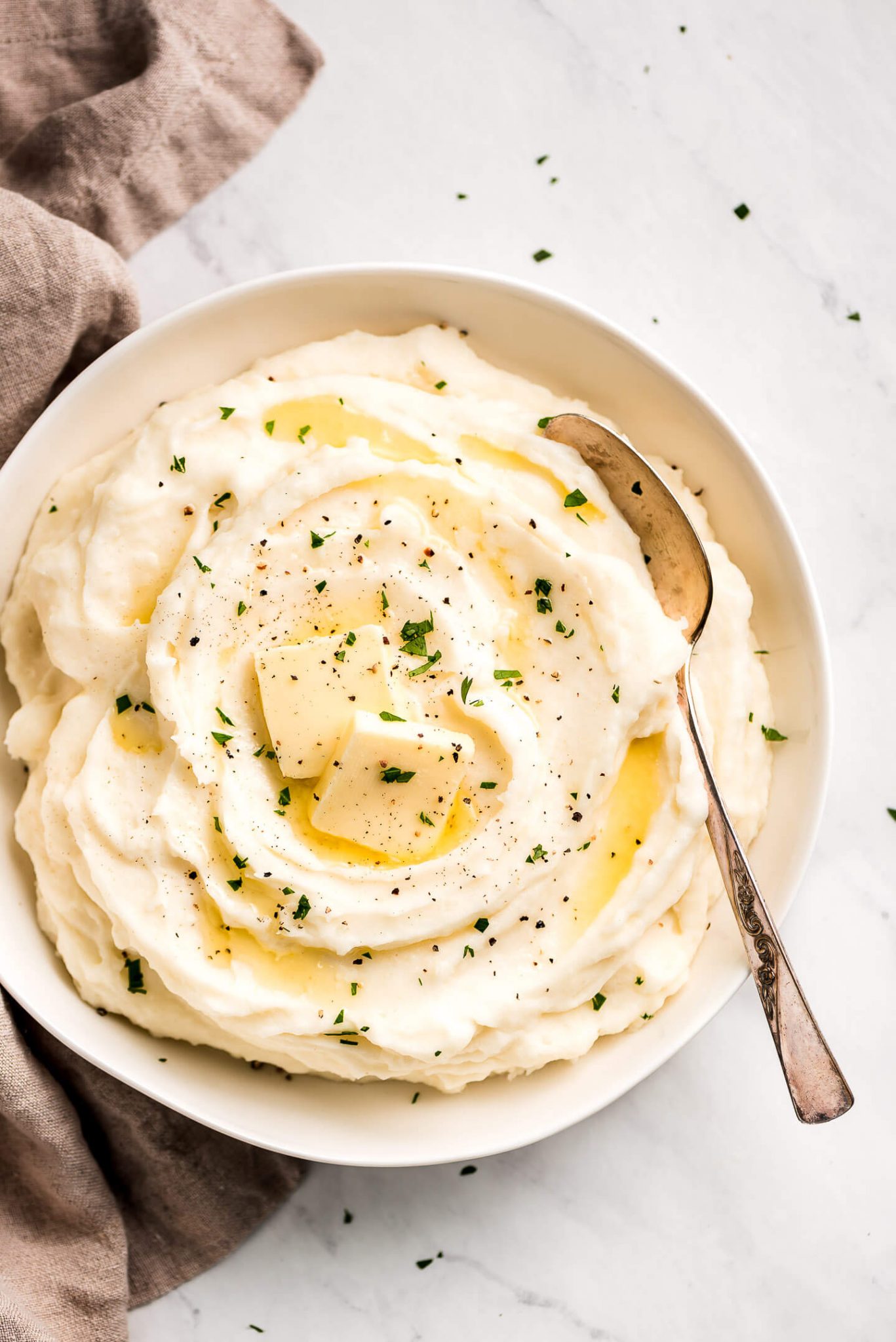 The BEST Mashed Potatoes Garnish & Glaze