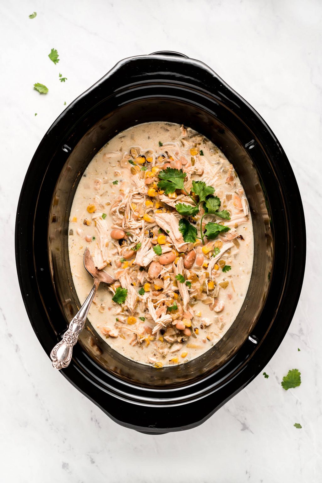 Slow Cooker White Chicken Chili - Garnish & Glaze