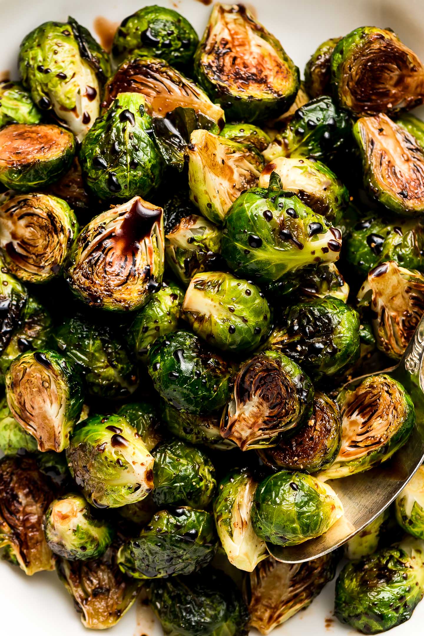 Roasted Brussels Sprouts with Balsamic Glaze - Garnish & Glaze