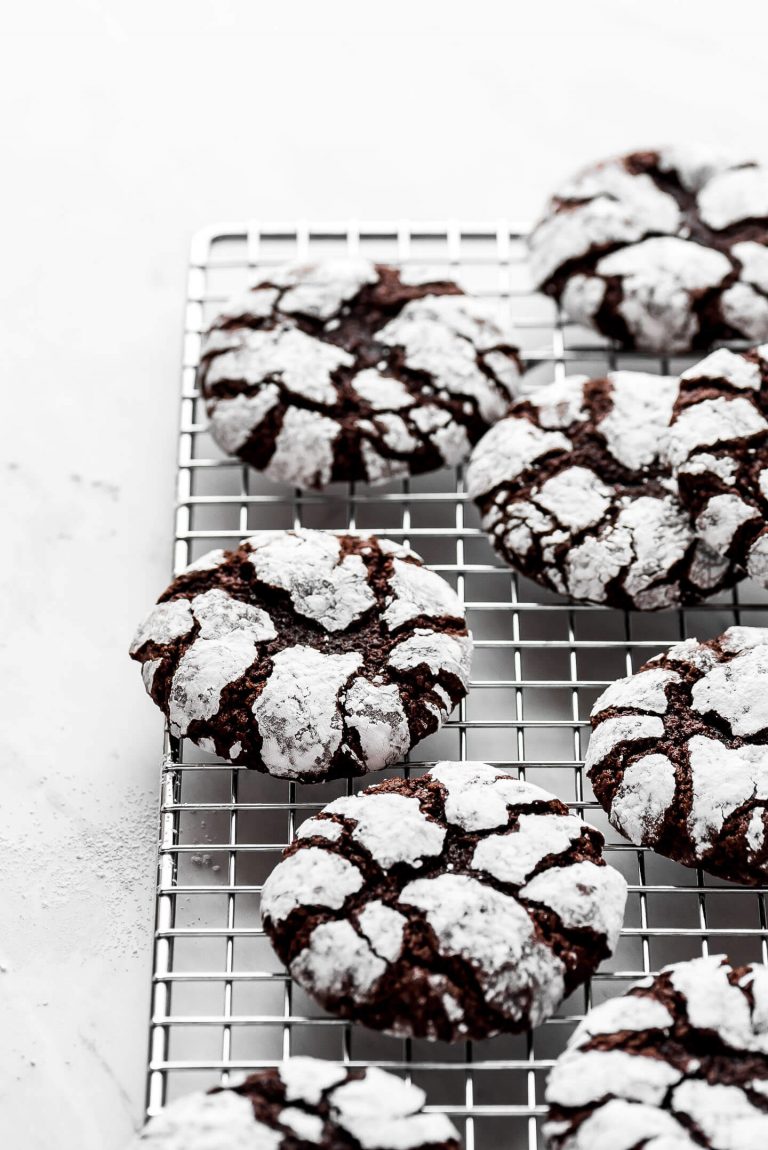 Fudgy Chocolate Crinkle Cookies Garnish And Glaze 