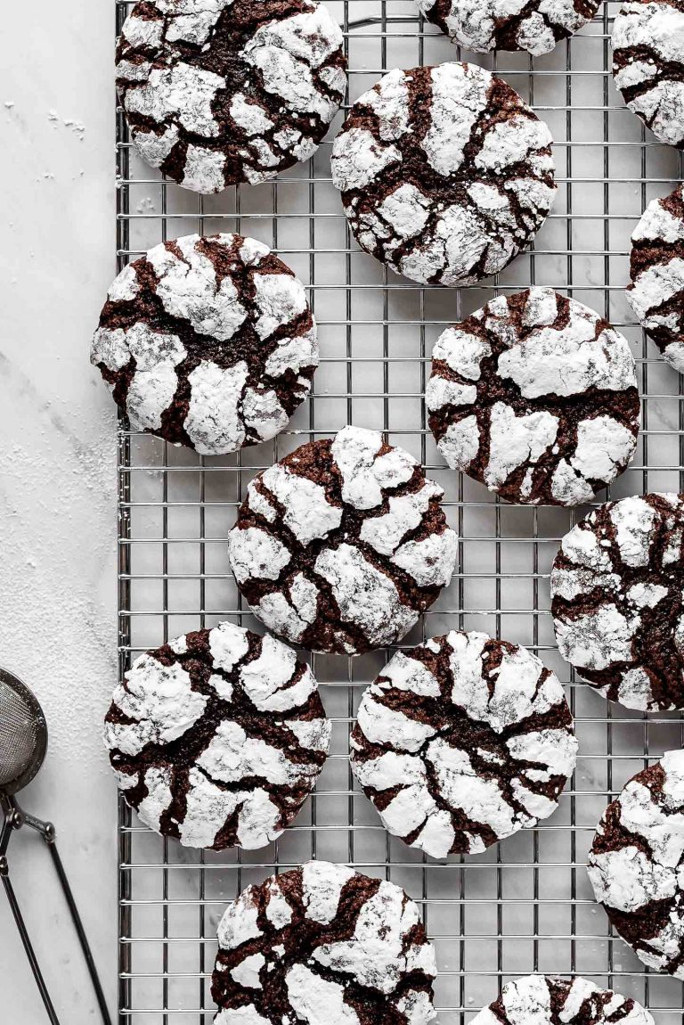 Fudgy Chocolate Crinkle Cookies Garnish And Glaze