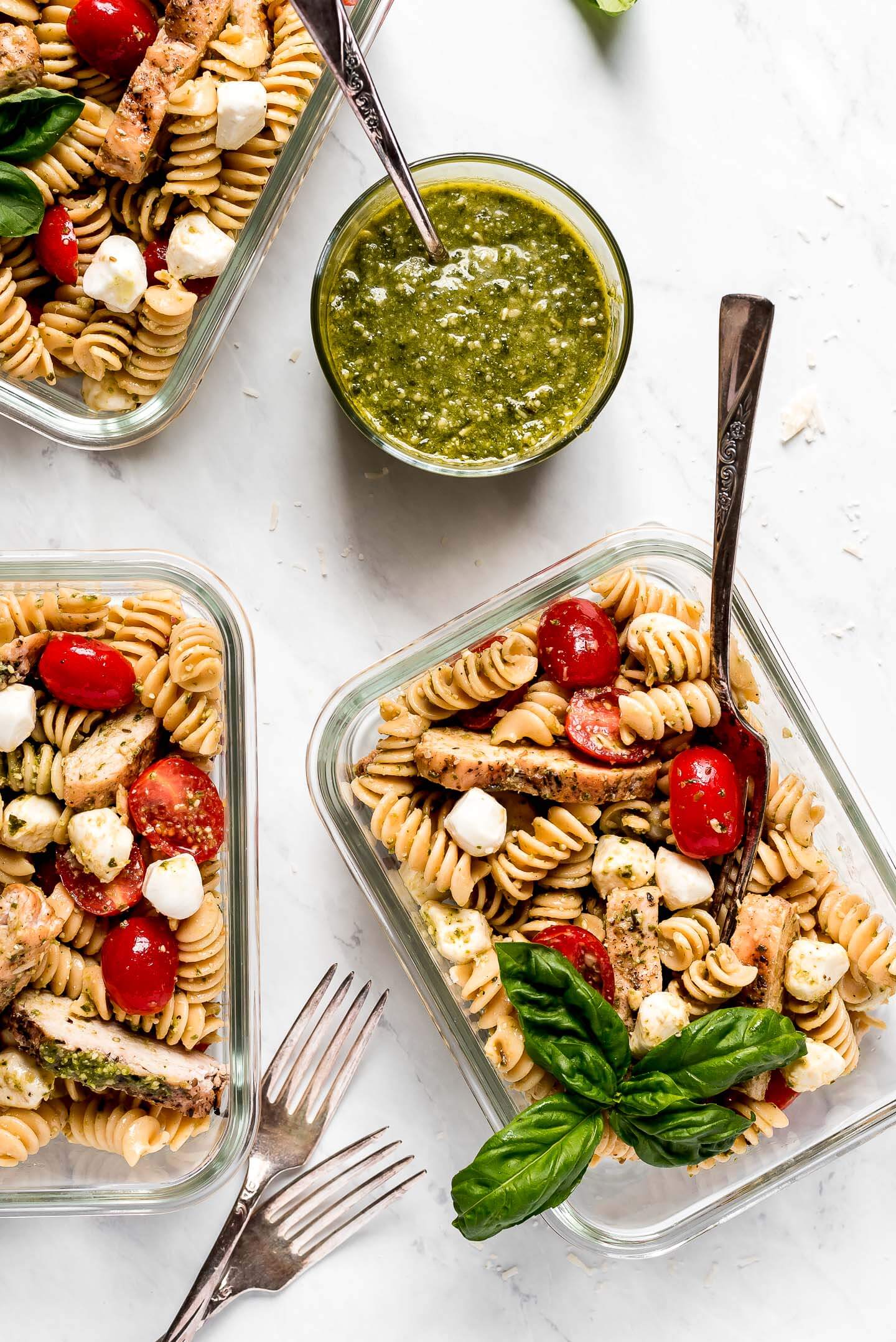 Pesto Pasta Salad - Garnish & Glaze