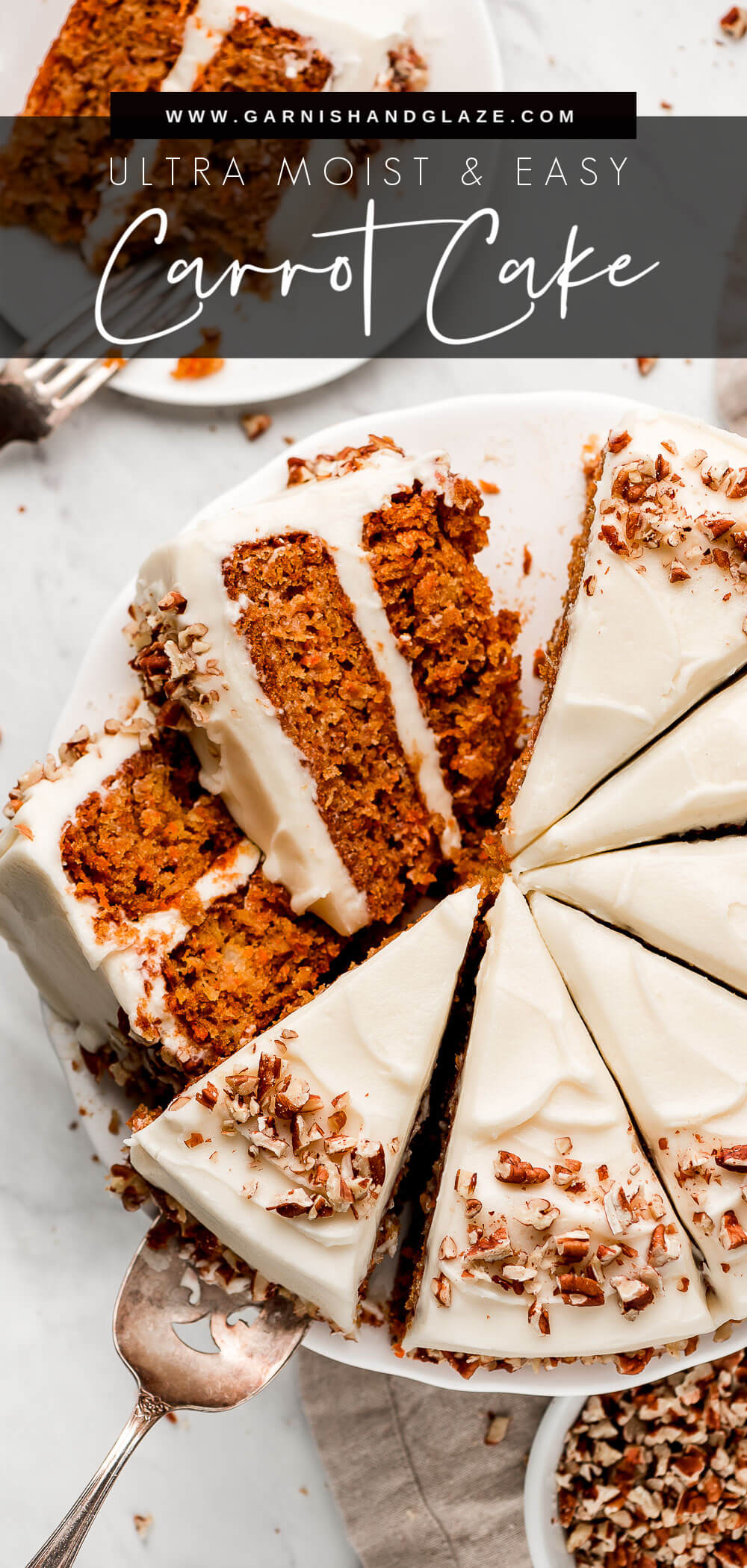 Incredibly Moist Easy Carrot Cake Garnish Glaze