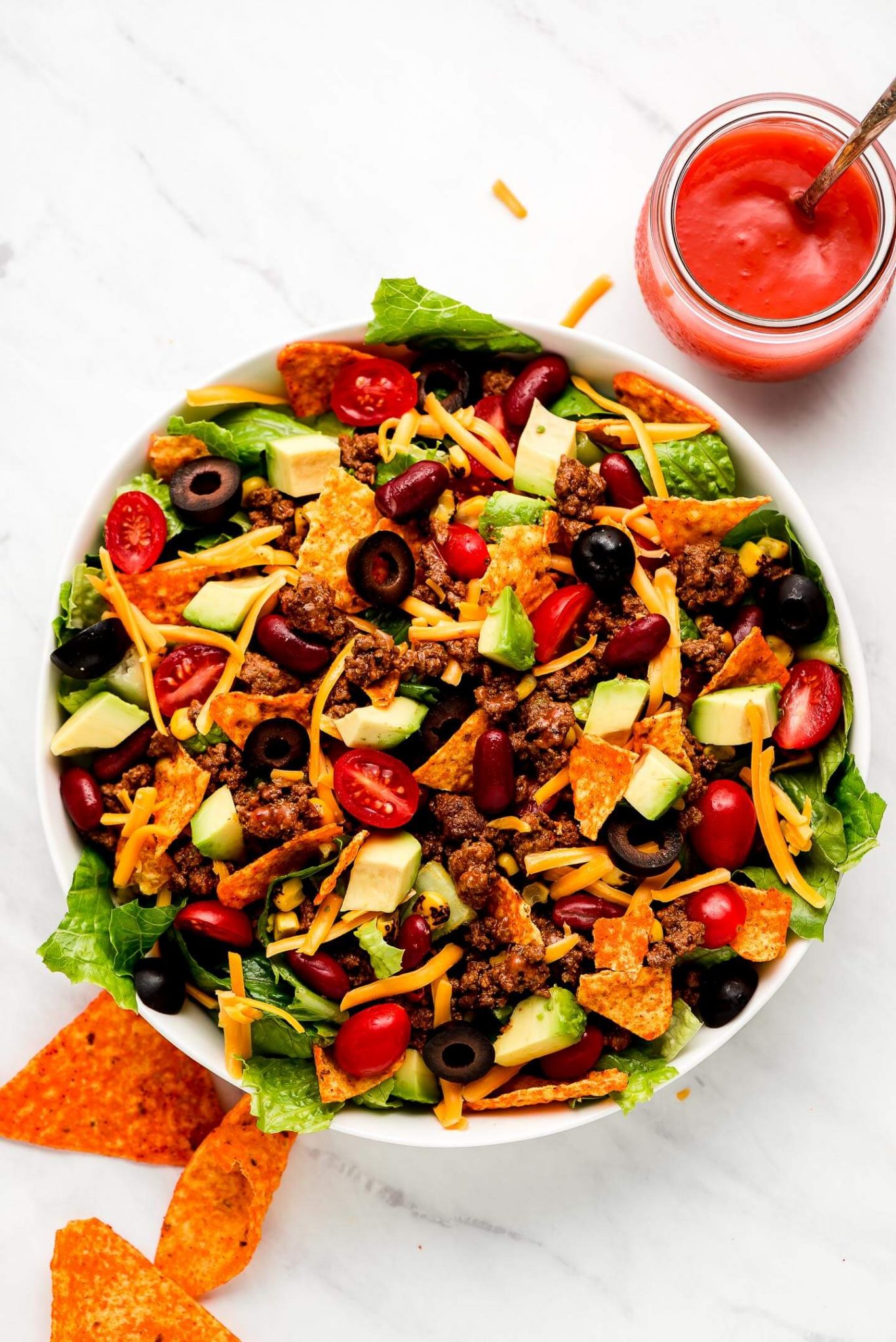 Easy Dorito Taco Salad - Garnish & Glaze