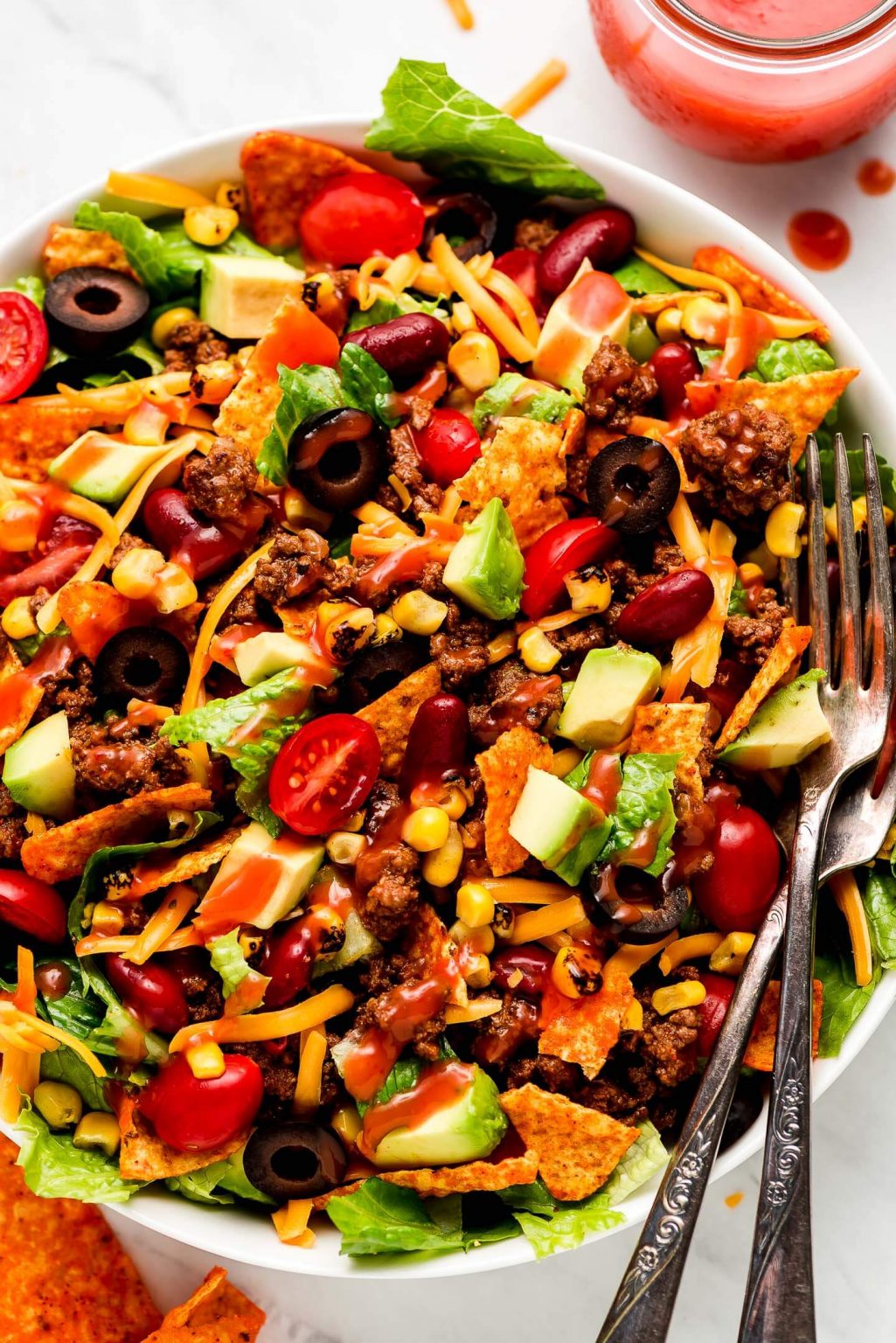 Easy Dorito Taco Salad Garnish & Glaze