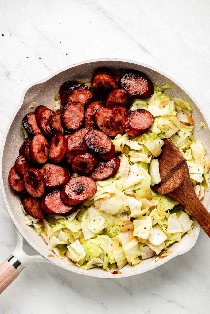 Cabbage and Sausage Skillet - Garnish & Glaze