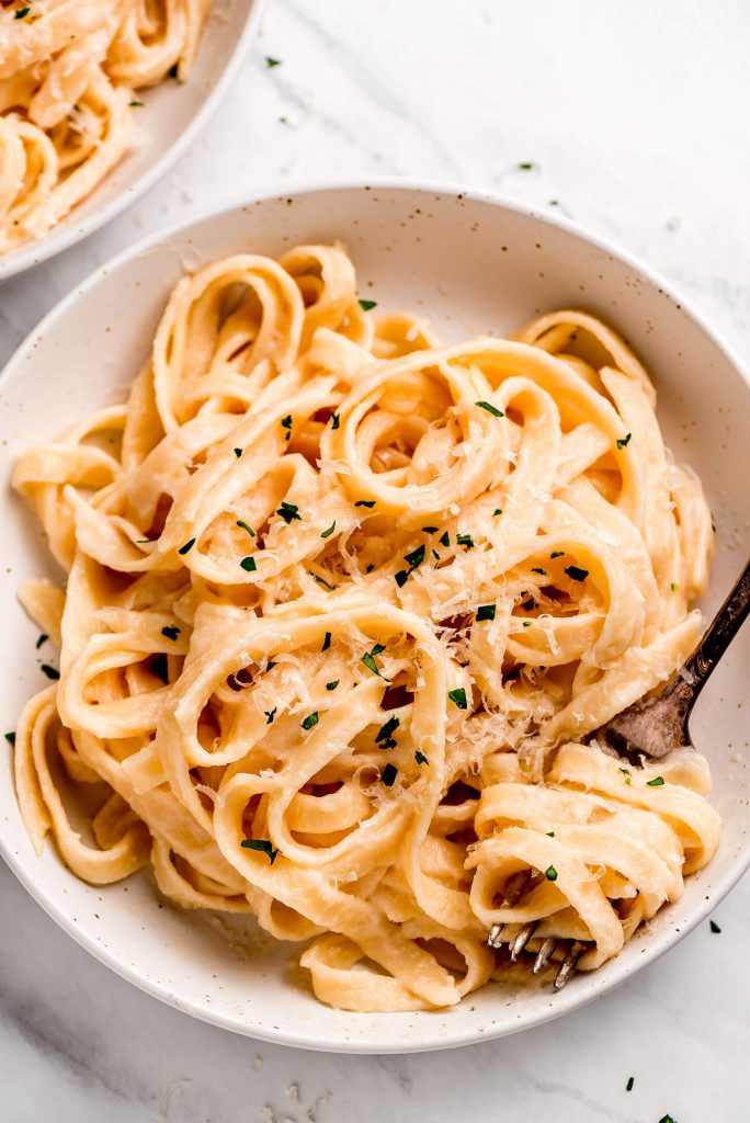 Authentic Fettuccine Alfredo Garnish And Glaze