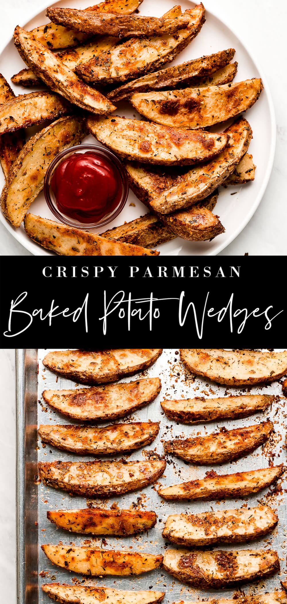 The BEST Crispy Baked Potato Wedges - Garnish & Glaze