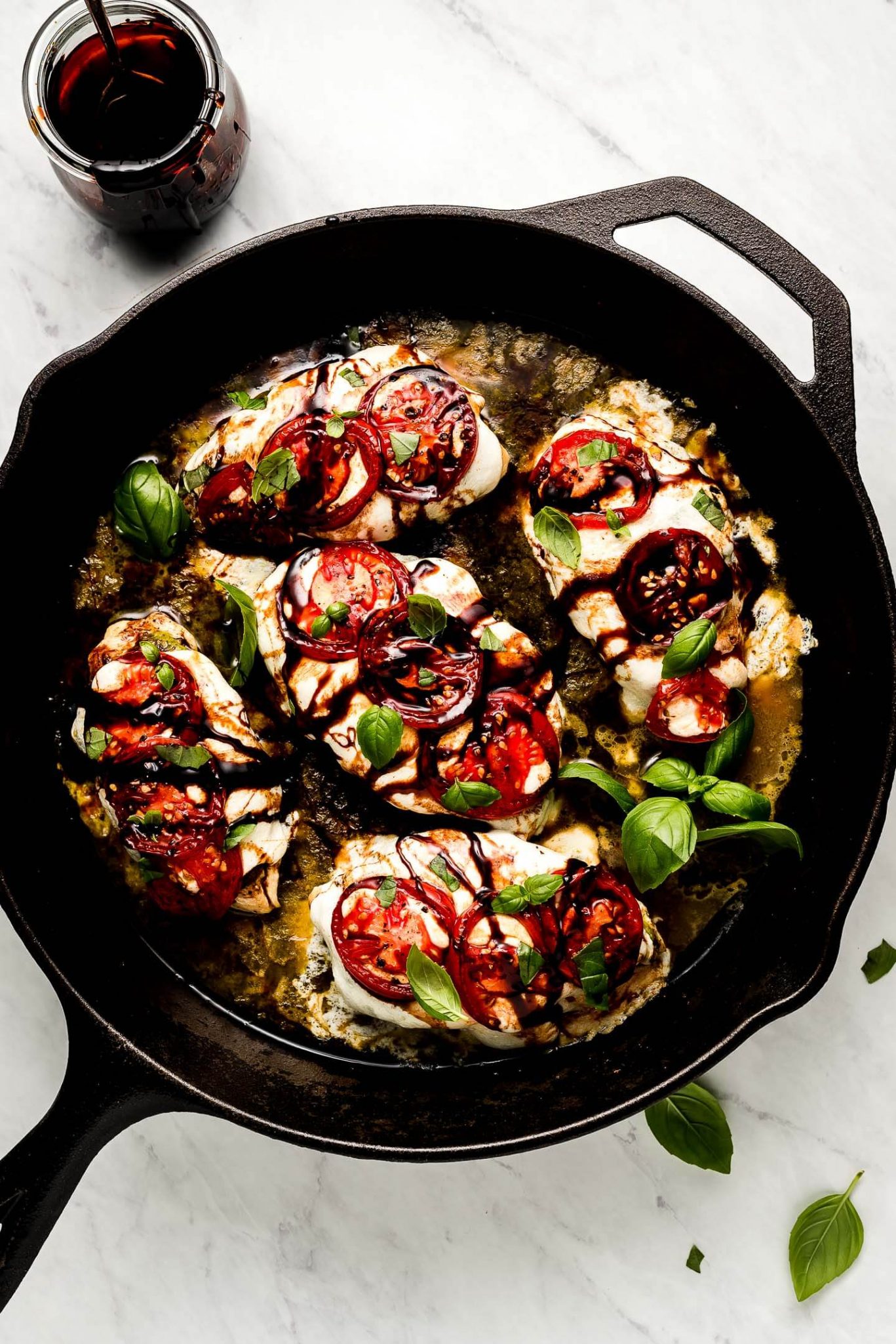 Skillet Caprese Chicken - Garnish & Glaze