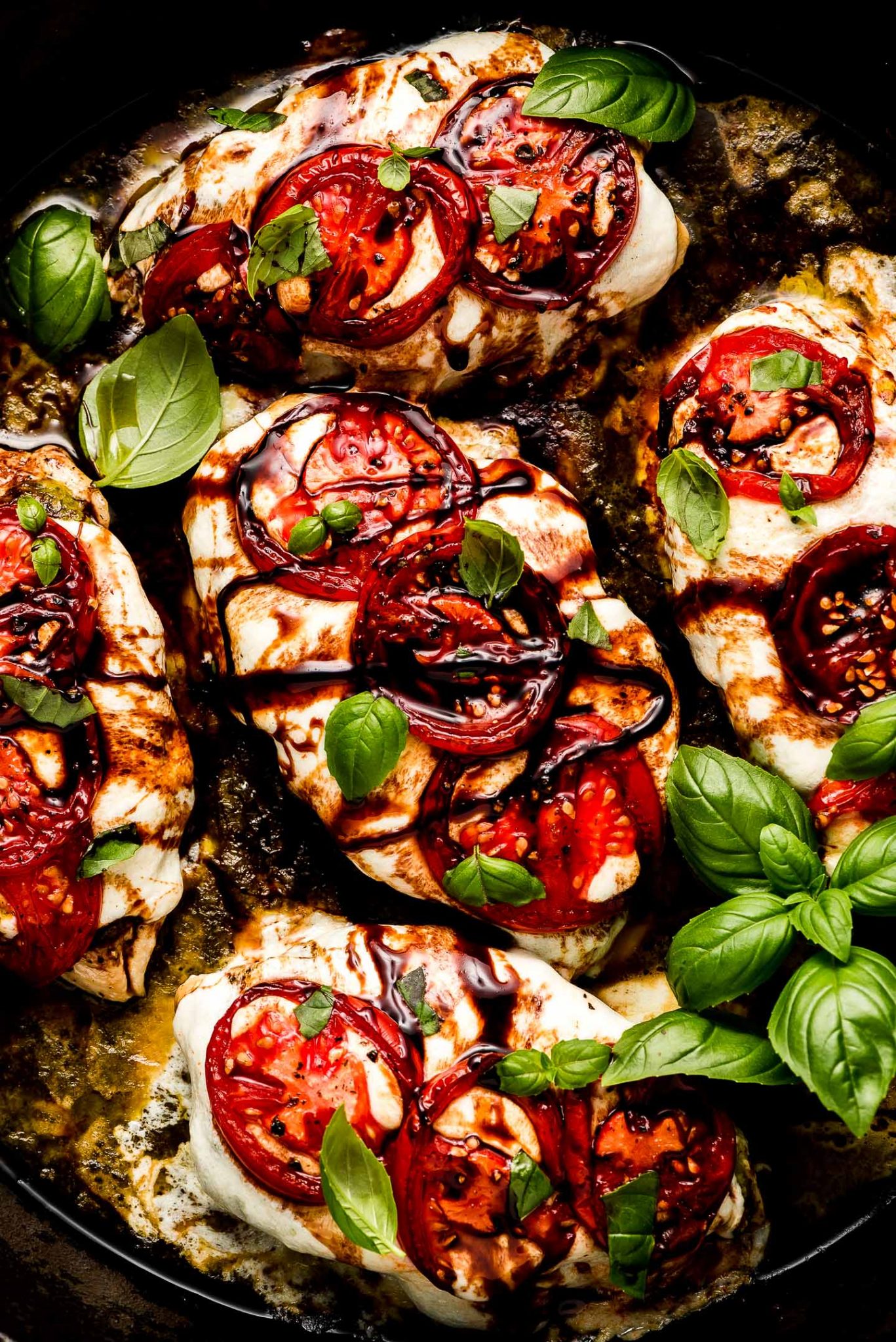 Skillet Caprese Chicken - Garnish & Glaze