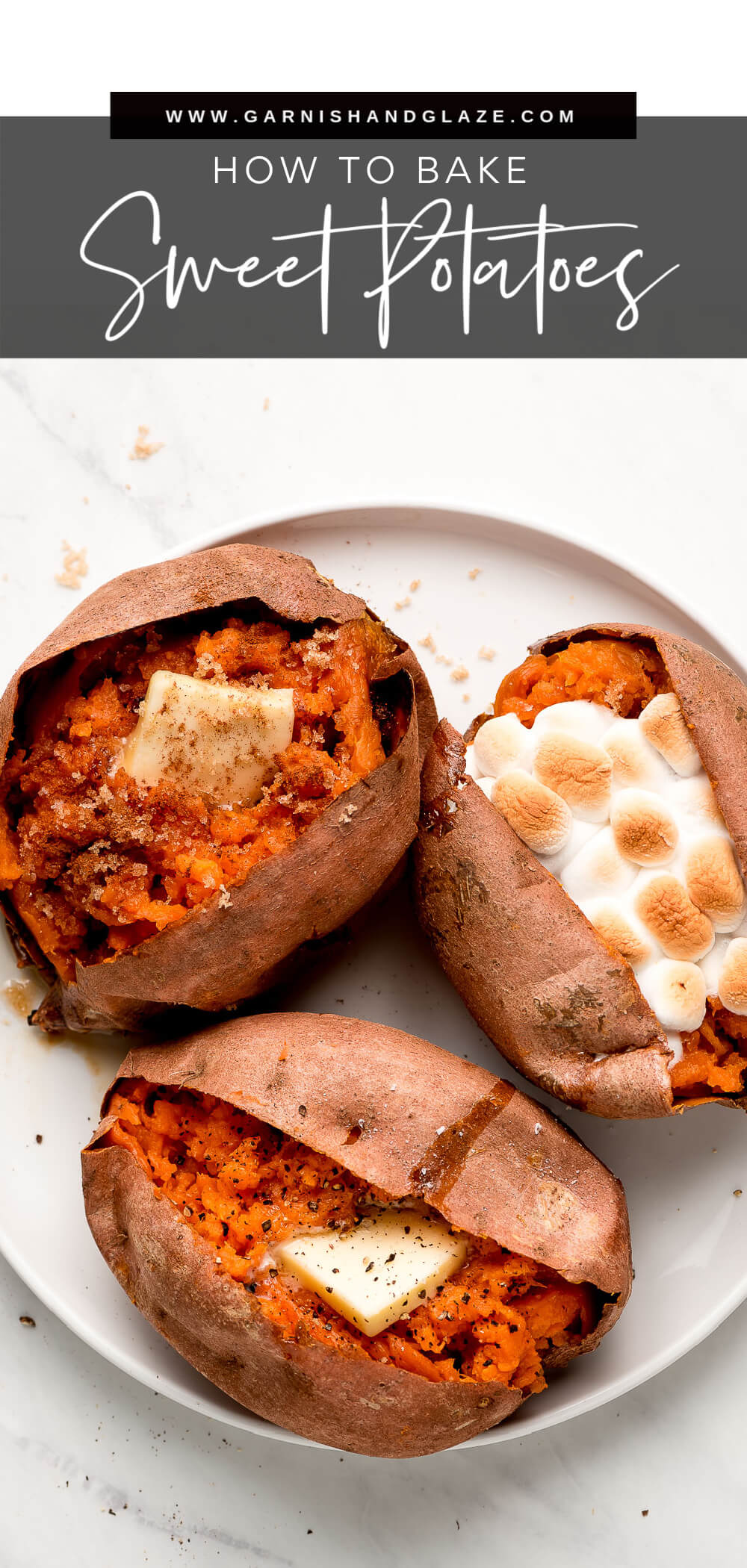 Perfect Baked Sweet Potatoes - Garnish & Glaze