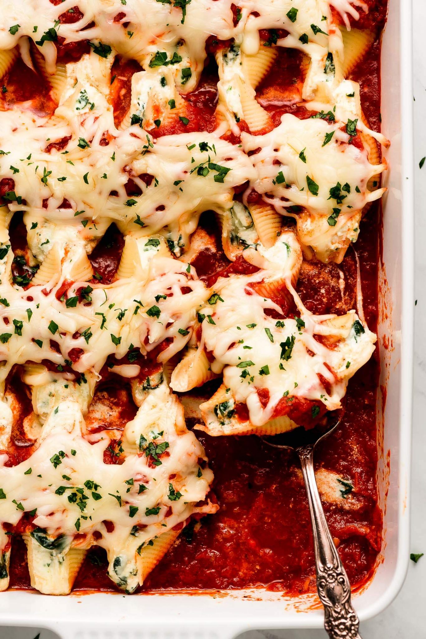 3 Cheese Stuffed Shells Garnish And Glaze 8885